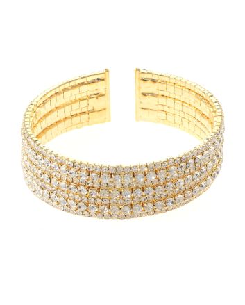Rhinestone Stretch Cuff Bracelet 