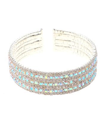 Rhinestone Stretch Cuff Bracelet 