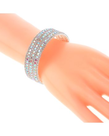 Rhinestone Stretch Cuff Bracelet 