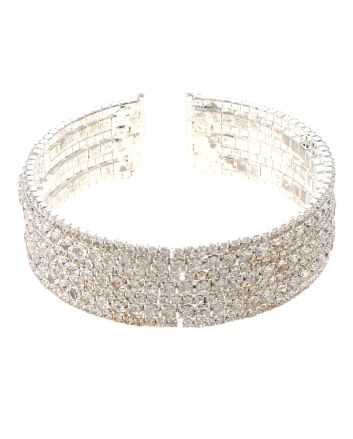 Rhinestone Stretch Cuff Bracelet 