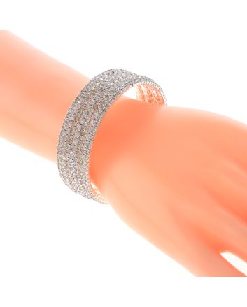 Rhinestone Stretch Cuff Bracelet 