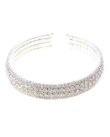 Rhinestone Stretch Cuff Bracelet 