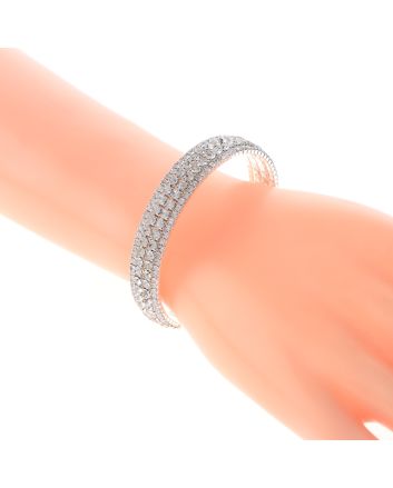 Rhinestone Stretch Cuff Bracelet 