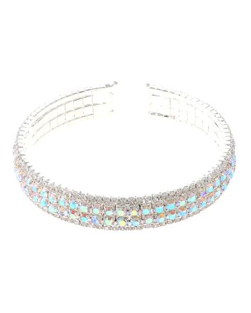 Rhinestone Stretch Cuff Bracelet 