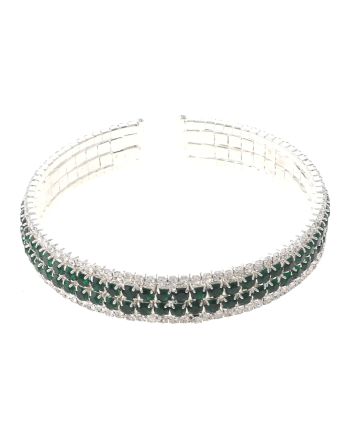 Rhinestone Stretch Cuff Bracelet 