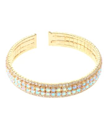 Rhinestone Stretch Cuff Bracelet 