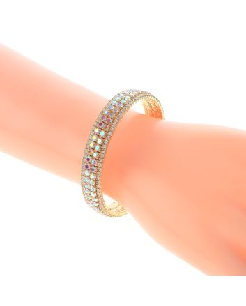 Rhinestone Stretch Cuff Bracelet 