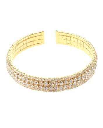 Rhinestone Stretch Cuff Bracelet 