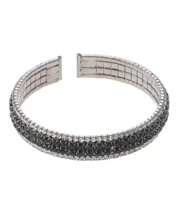 Rhinestone Stretch Cuff Bracelet 