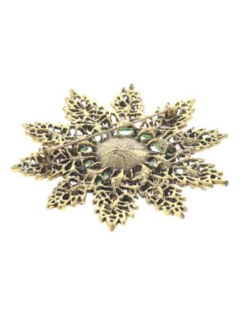 Large Crystal Flower Brooch