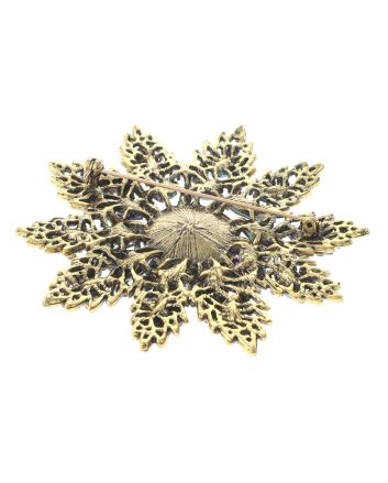 Large Crystal Flower Brooch