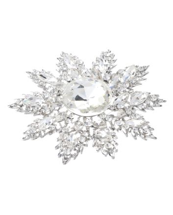 Large Crystal Flower Brooch