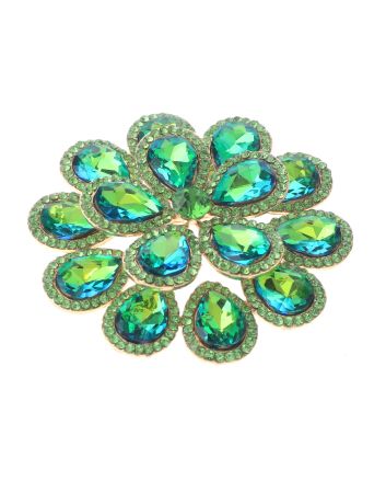 Crystal Flower Brooch