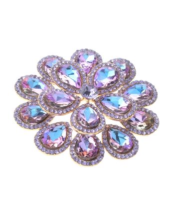 Crystal Flower Brooch