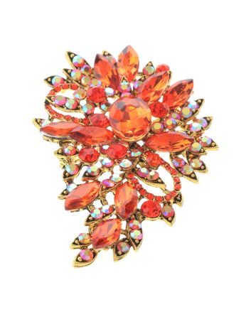 Crystal Flower Brooch