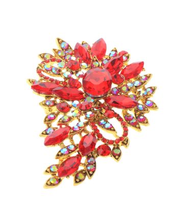 Crystal Flower Brooch