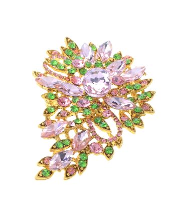 Crystal Flower Brooch