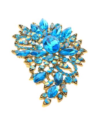 Crystal Flower Brooch