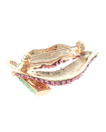 Crystal Lips Brooch
