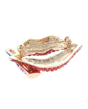Crystal Lips Brooch