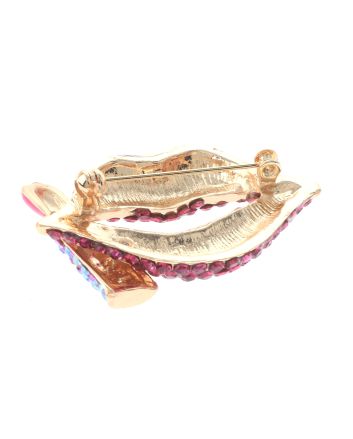 Crystal Lips Brooch