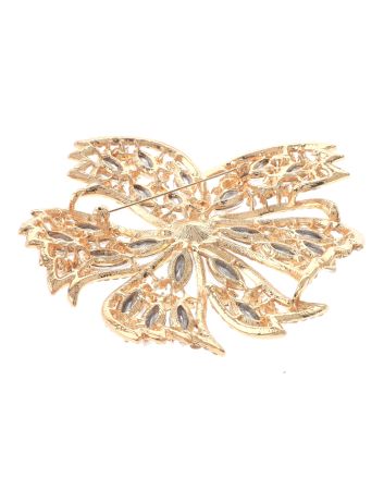 Large Crystal Flower Brooch