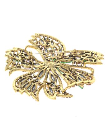 Large Crystal Flower Brooch