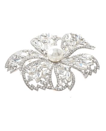 Large Crystal Flower Brooch