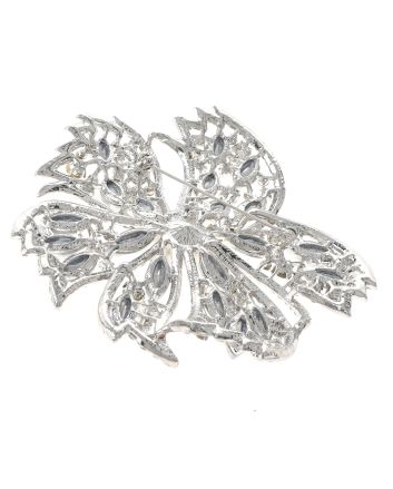 Large Crystal Flower Brooch