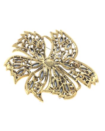 Large Crystal Flower Brooch