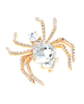 Crystal Spider Brooch  