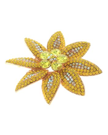 Large Crystal Flower Brooch