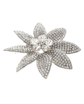 Large Crystal Flower Brooch