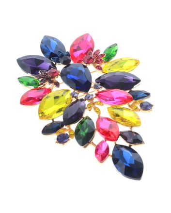 Extra Large Crystal Flower Brooch
