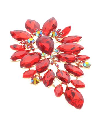 Extra Large Crystal Flower Brooch