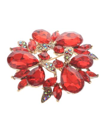 Crystal Flower Brooch