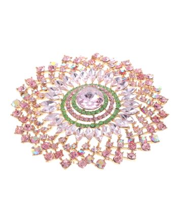 Large Crystal Flower Brooch