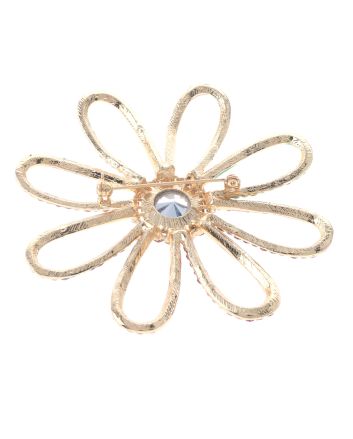 Large Crystal Flower Brooch