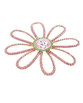 Large Crystal Flower Brooch