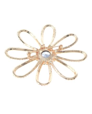 Large Crystal Flower Brooch