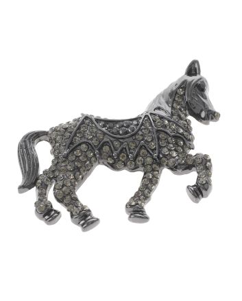Crystal Horse Brooch