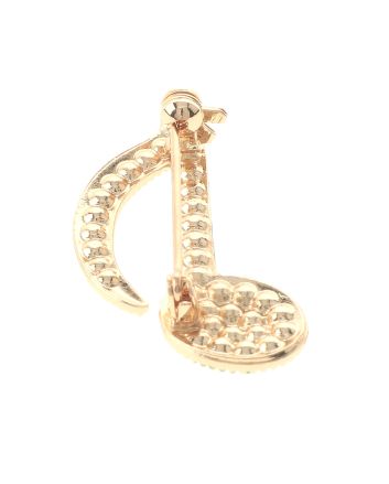 Crystal Music Note Brooch