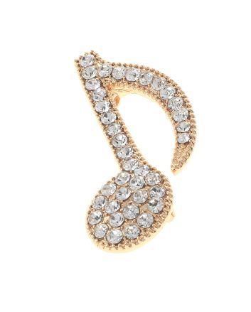 Crystal Music Note Brooch