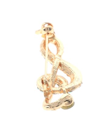 Crystal Treble Clef Brooch
