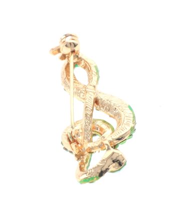 Crystal Treble Clef Brooch