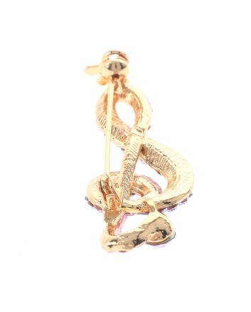 Crystal Treble Clef Brooch