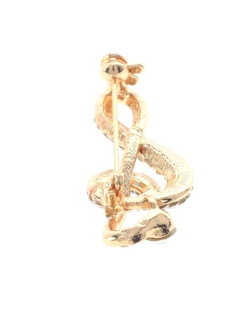 Crystal Treble Clef Brooch
