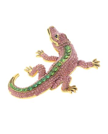 Large Alligator Rhinestone Brooch