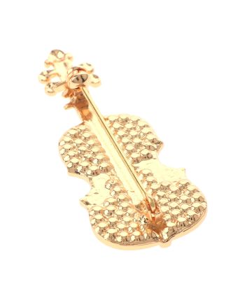Crystal Violin Brooch
