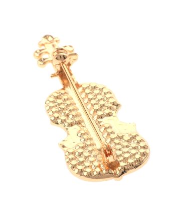 Crystal Violin Brooch